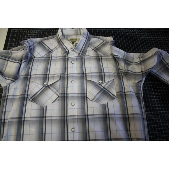 American Rag CIE /Polo long sleeved/ (Size M)/White with Blue and Black Stripes - Picture 9 of 13